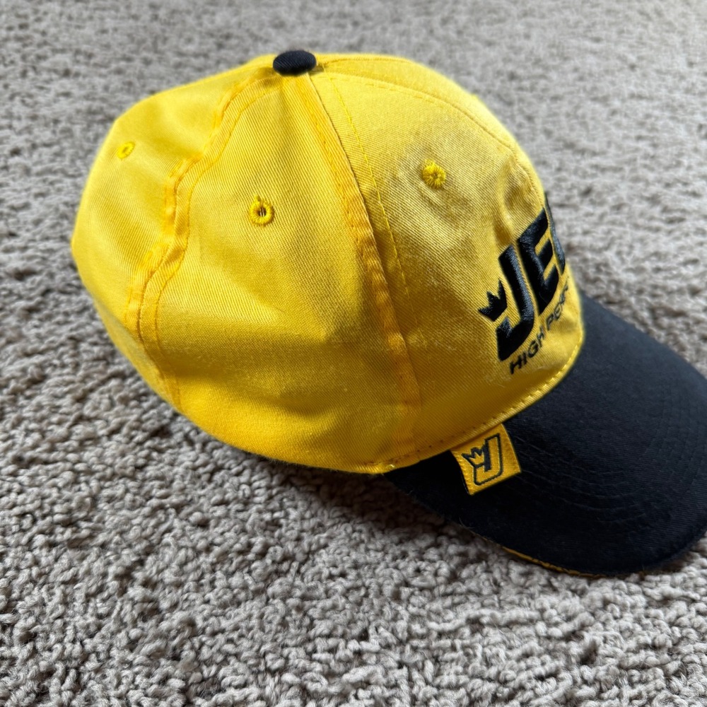 JEGS High Performance Mens Baseball Cap Yellow Black Racing Hat SnapBack logo - Picture 3 of 8